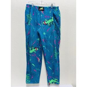 Gecko Pants Vintage 80s Large Elastic Worn Fits XL Made In USA